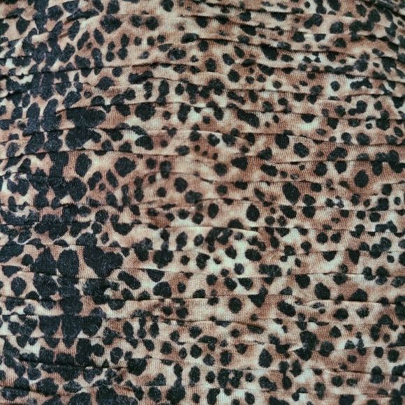 Torn by Ronny Kobo Pleated Leopard Cheetah Print Mini Skirt - Picture 6 of 7